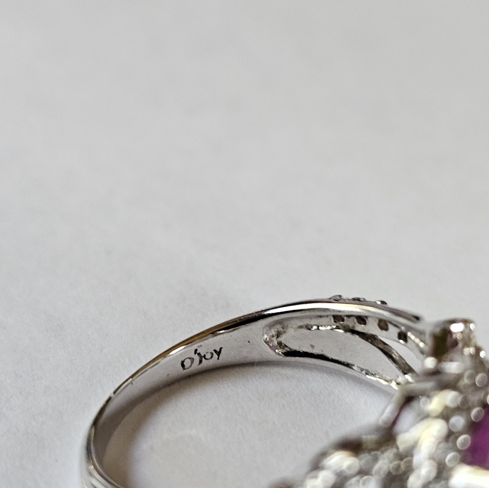 Genuine Pink Sapphire 💗 Ring in Platinum over Sterling Silver Sz 5! ✨️ - Picture 5 of 8